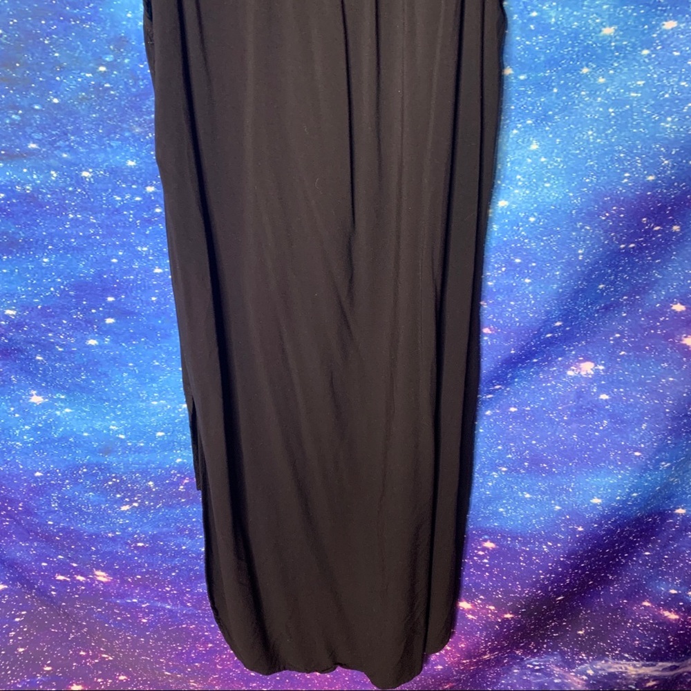 Painted Threads- Black Button Up High Low Top L - image 7